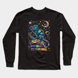 Chameleon And Book Long Sleeve T-Shirt
